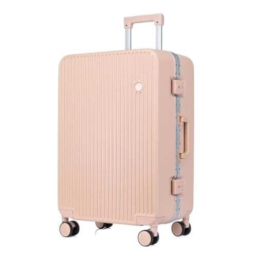 DWZXL Koffer Hartschalen-Gepäckkoffer mit Aluminiumrahmen, 20-Zoll-Boarding-Koffer, Lang- und Kurzstreckengepäck-Trolley Koffer Hartschale(Pink,26in)